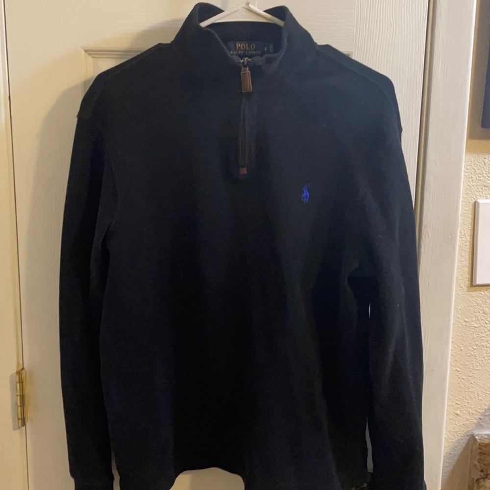 Polo Ralph Lauren 1/2 Zip Pullover Mock Neck Sweater Black